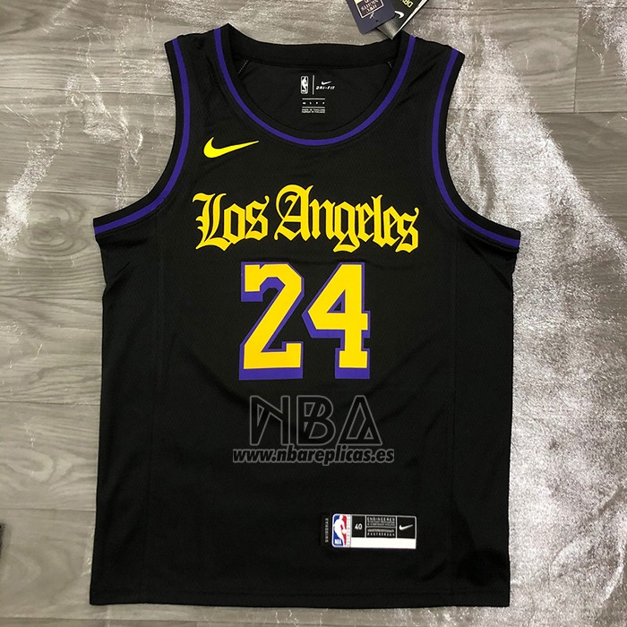 Camiseta Los Angeles Lakers Kobe Bryant NO 24 Ciudad 2019-20 Negro
